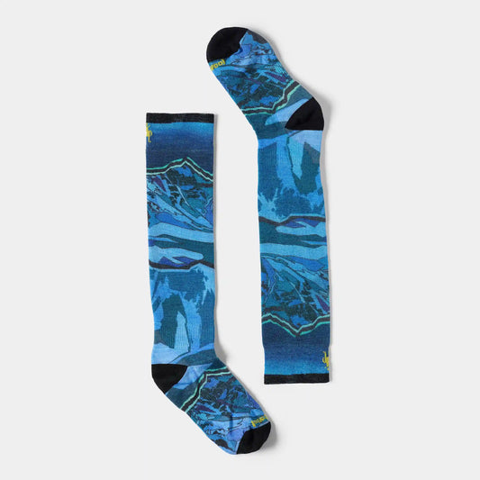 Junior Ski Storm Peak Print Over the Calf Socks