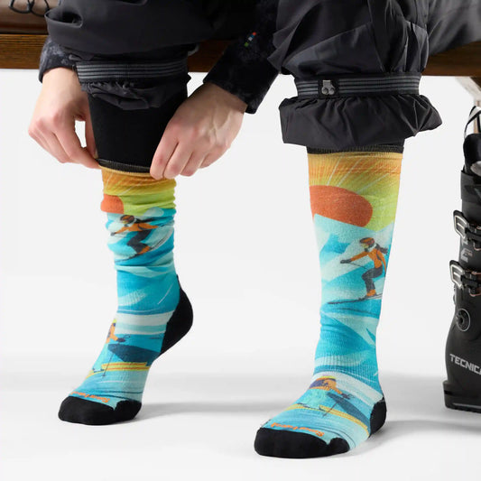 Women's Ski Steep Days Print Over the Calf Socks